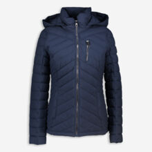 Navy Padded Chevron Jacket