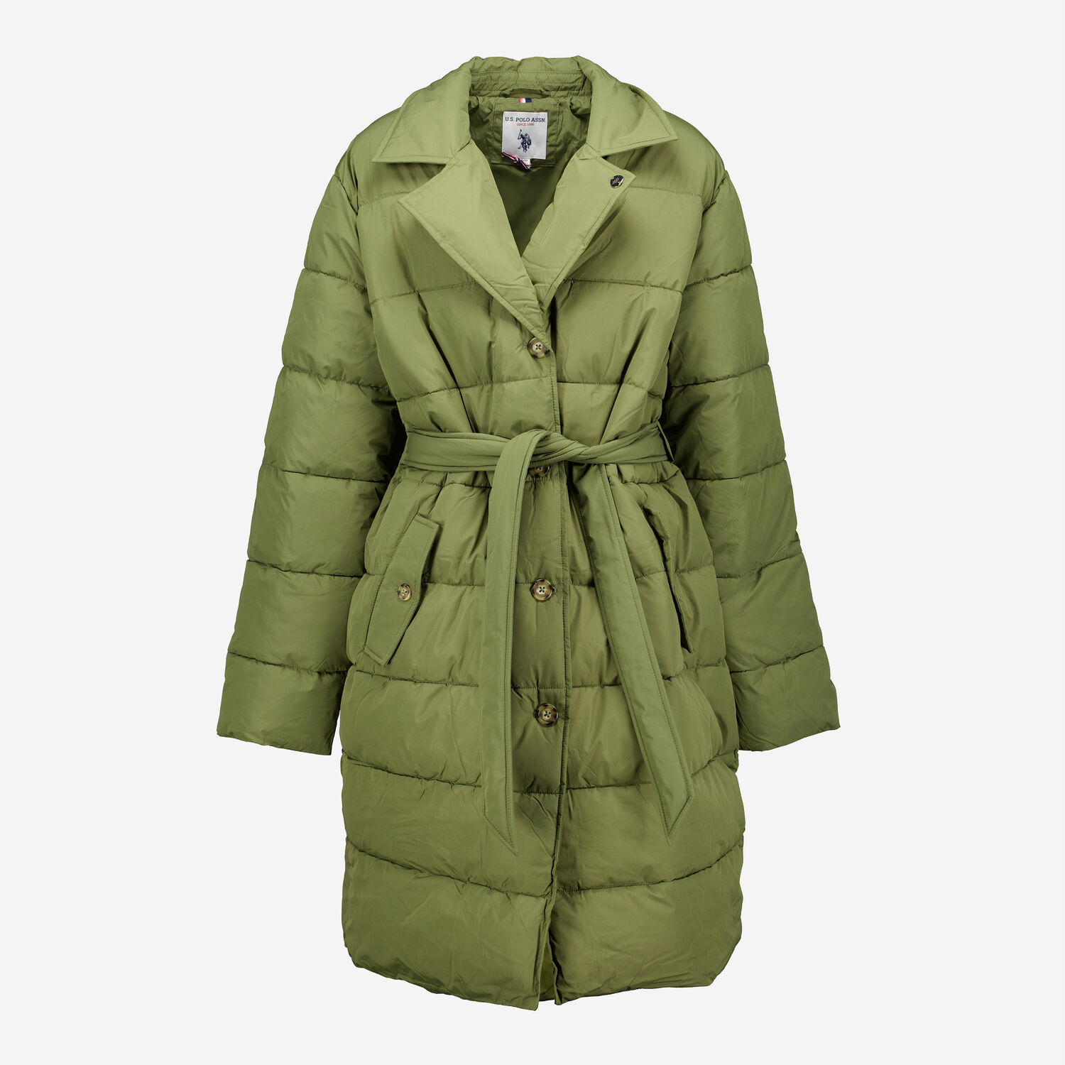 Green Belted Padded Trench Coat TK Maxx UK
