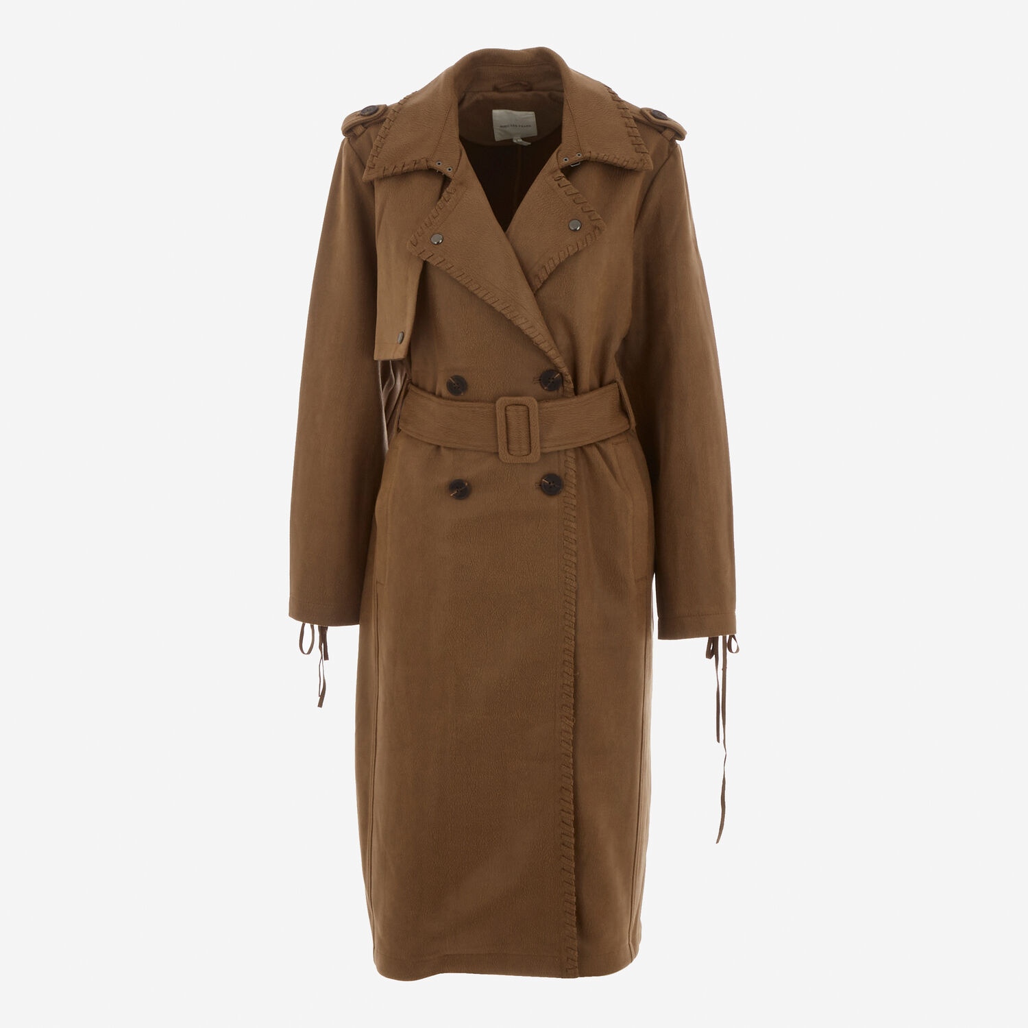 Brown Vintage Faux Suede Trench Coat TK Maxx UK - Main Image