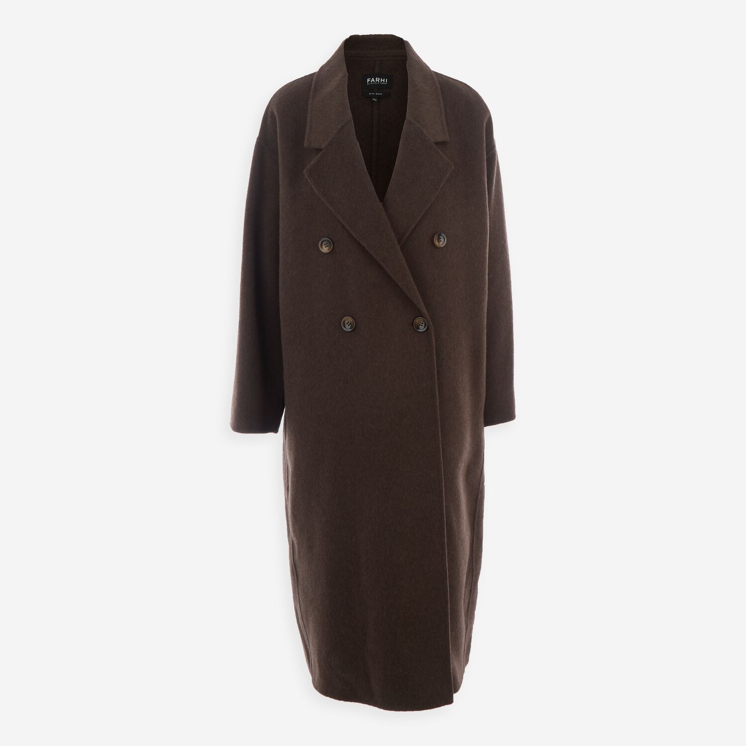 Dark Brown Wool Blend Oversized Coat TK Maxx UK - Main Image
