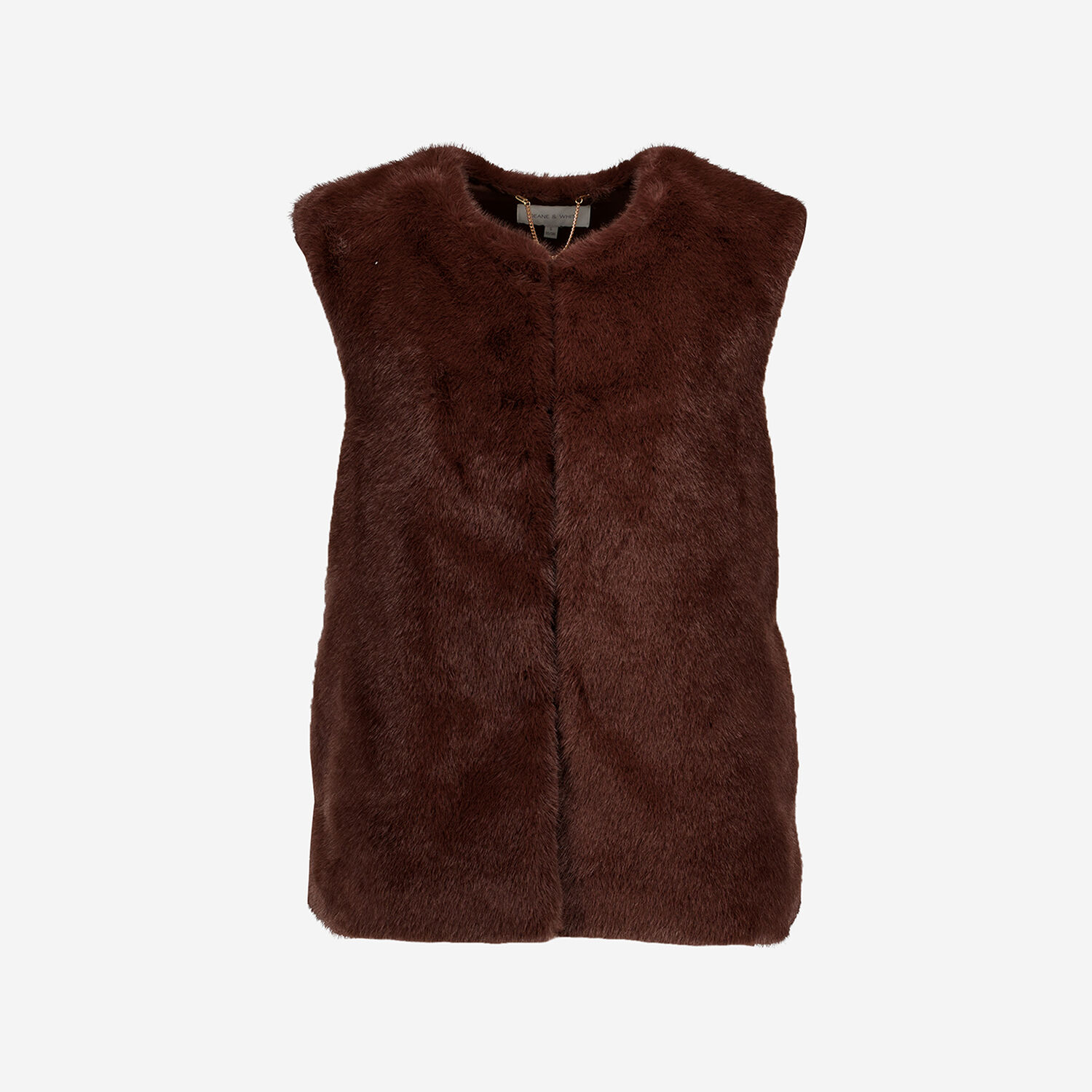 Chocolate Brown Eyelash Faux Fur Vest TK Maxx UK