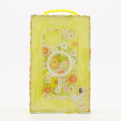 Yellow Floral iPhone 15 Case - Image 1 - please select to enlarge image
