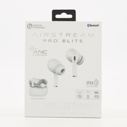 White Airstream Pro Elite Earbuds  - Image 1 - please select to enlarge image
