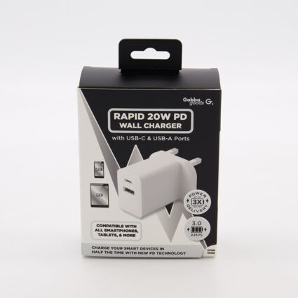 White Rapid 20W PD Wall Charger  - Image 1 - please select to enlarge image