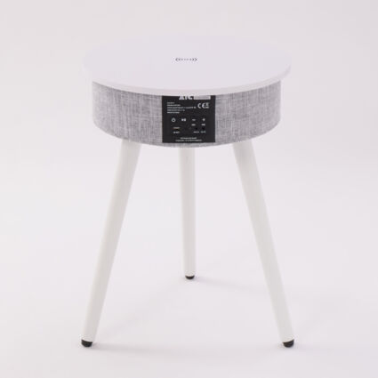 White Bluetooth Speaker Table 55x40cm - Image 1 - please select to enlarge image