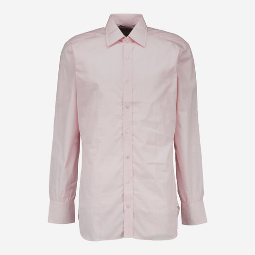 Pink Pinstripe Formal Shirt Made In UK - Image 1 - please select to enlarge image