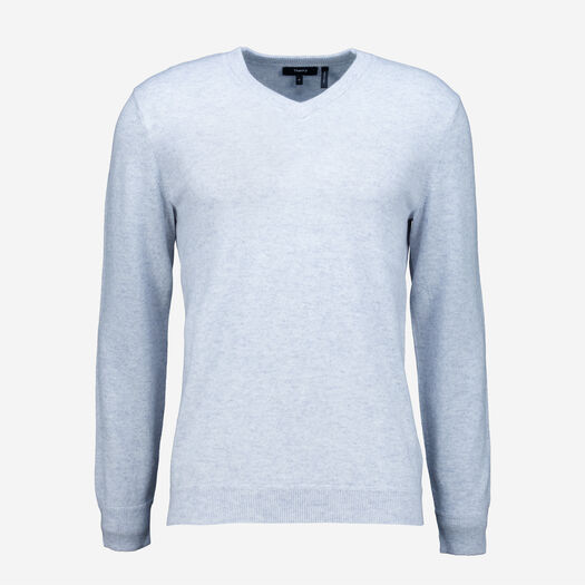 Grey Cashmere V Neck Jumper - Image 1 - please select to enlarge image