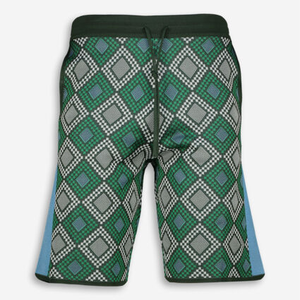 Green Diamond Knit Shorts  - Image 1 - please select to enlarge image