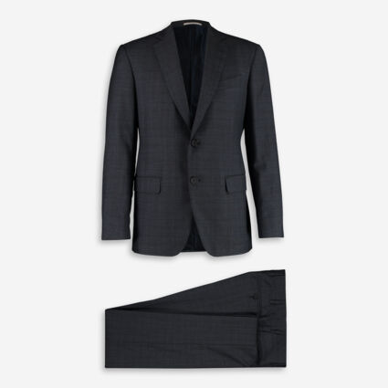 Navy Light Check 2 Piece Suit - TK Maxx UK