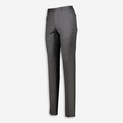 Grey Wool Matty Twill Trousers - Image 1 - please select to enlarge image