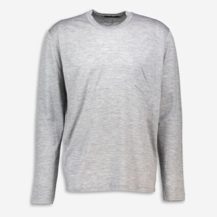 Grey Wool Basic T Shirt - Image 1 - please select to enlarge image