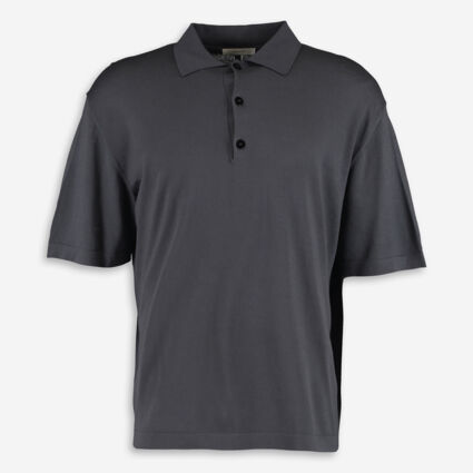 Grey Cashmere Blend Polo Shirt - TK Maxx UK