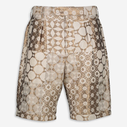 Gold Tone Embroidered Shorts  - Image 1 - please select to enlarge image