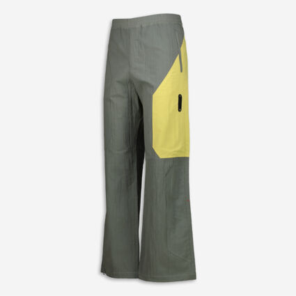 Light Grey & Yellow Textured Trousers  - Image 1 - please select to enlarge image