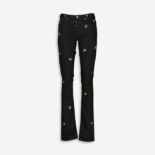 Black Slim Fit Jeans Bee Embroidery