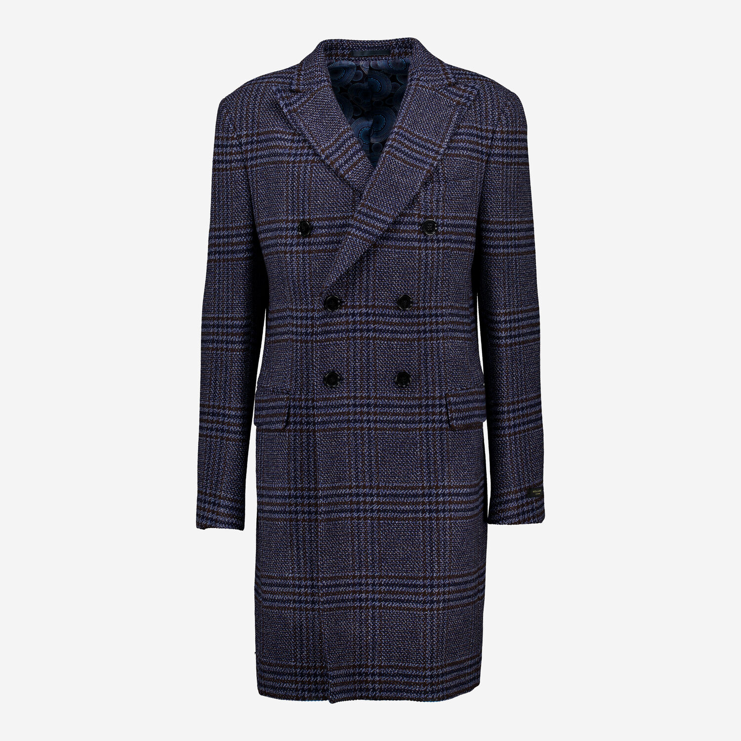 Blue Navy Checkered Overcoat TK Maxx UK - Main Image