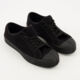 Black Felt Lace Up Trainers  - Image 1 - please select to enlarge image