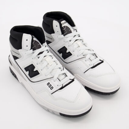 White & Black 650 Trainers  - Image 1 - please select to enlarge image