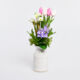 Pink Artificial Tulips Floral Arrangement 38x15cm - Image 1 - please select to enlarge image