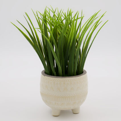 Grass Ceramic Pot Plant 17cm  - Image 1 - please select to enlarge image