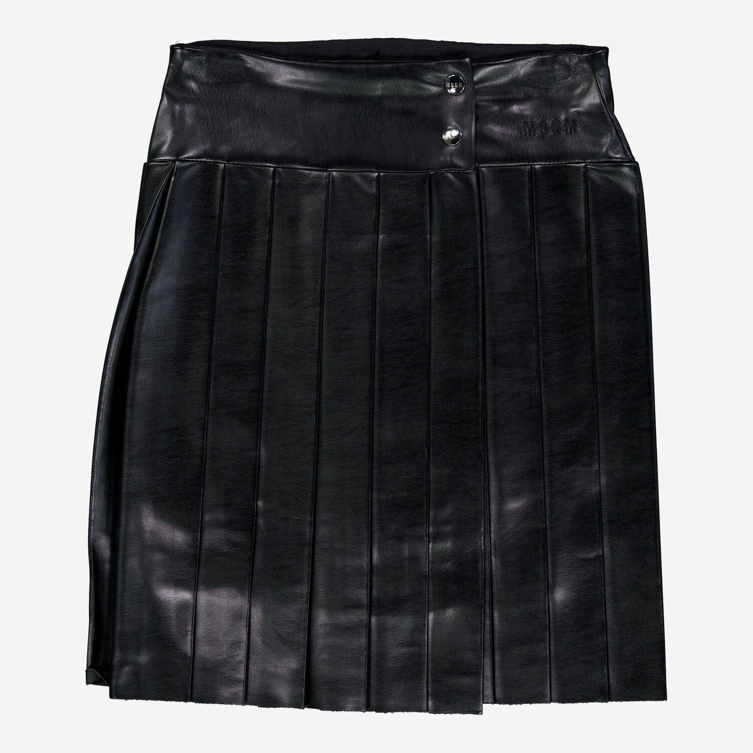 Black Pleated Faux Fur Leather Mini Skirt TK Maxx UK
