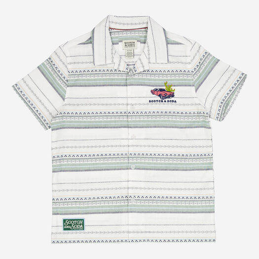 Scotch & Soda White & Blue Aztec Shirt