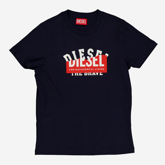 Diesel Blue Logo Graphic T Shirt