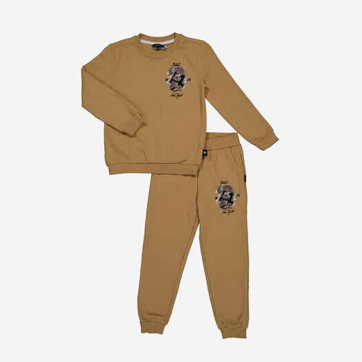 2-teiliges hellbraunes Jogging-Set  - Bild 1 - bitte auswählen, um das Bild zu vergrößern