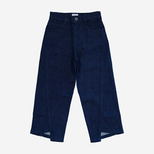 Dunkelblaue Cloxy Jeans mit asymmetrischem Beinende - Bild 1 - bitte auswählen, um das Bild zu vergrößern