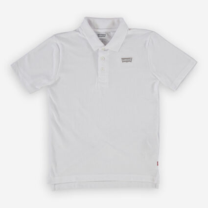 White Logo Polo Shirt  - Image 1 - please select to enlarge image