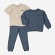 Three Piece Blue & Stone Sweatshirt & Joggers Set - Image 1 - please select to enlarge image