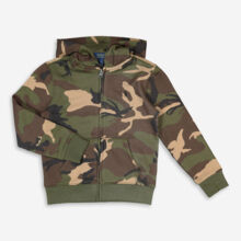 Green Camo Zip Up Hoodie