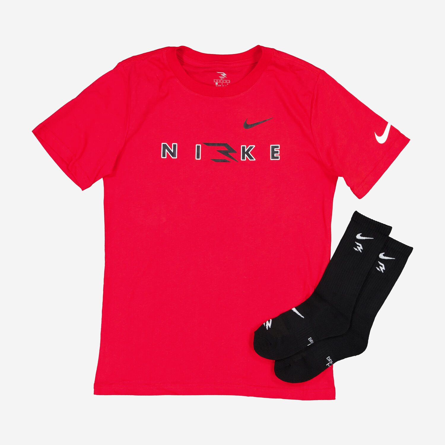 Two Piece Red Black T Shirt Socks Set TK Maxx UK