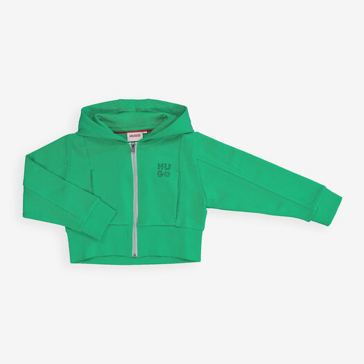 Grüne Kapuzenjacke mit gesticktem Logo - Bild 1 - bitte auswählen, um das Bild zu vergrößern