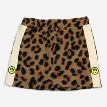 Brown Leopard Motif Mini Skirt