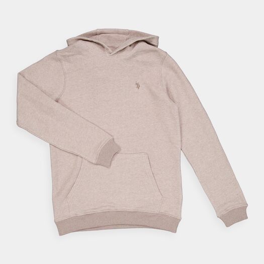 Beige Twill Texture Hoodie - Image 1 - please select to enlarge image