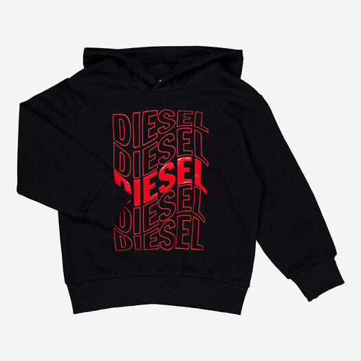 Black Logo Graphic Hoodie  - Image 1 - please select to enlarge image