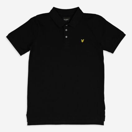 Black Pique Polo Shirt - Image 1 - please select to enlarge image