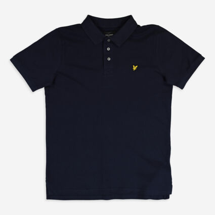 Navy Pique Polo Shirt - Image 1 - please select to enlarge image