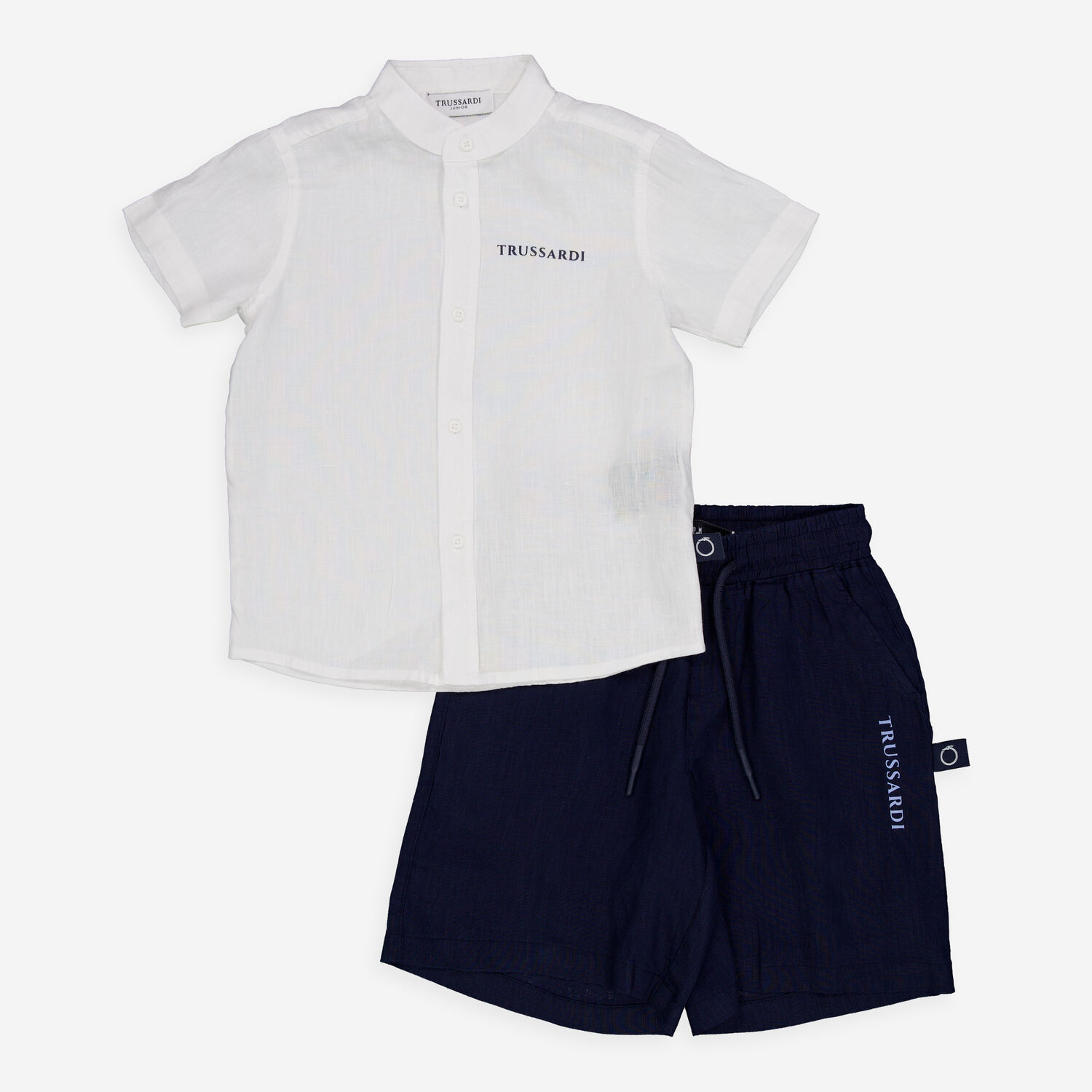 White Black Shirt Shorts Set TK Maxx UK - Main Image