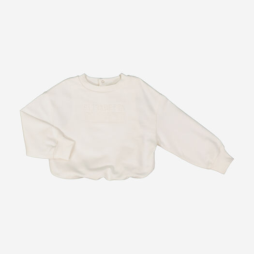 White Snap Button Sweatshirt  - Image 1 - please select to enlarge image