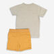 Two Piece White & Orange Stripe T Shirt & Shorts  - Image 2 - please select to enlarge image