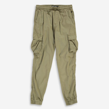 Cream Cargo Cuffed Joggers - Image 1 - please select to enlarge image