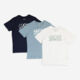 Blue & White Three Pack T Shirt Set - Image 1 - please select to enlarge image