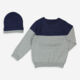 Navy & Grey Logo Knit Jumper & Hat  - Image 2 - please select to enlarge image