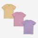 Three Pack Multicolour Branded T Shirt - Image 2 - please select to enlarge image