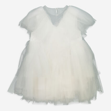 White Tiered Tulle Dress - Image 1 - please select to enlarge image