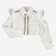 Off White Mixed Fabric Crop Blouse - Image 1 - please select to enlarge image