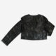 Black Crop Buttoned Jacket - Image 2 - please select to enlarge image