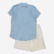 Blue Linen Shirt & White Shorts Set - Image 2 - please select to enlarge image
